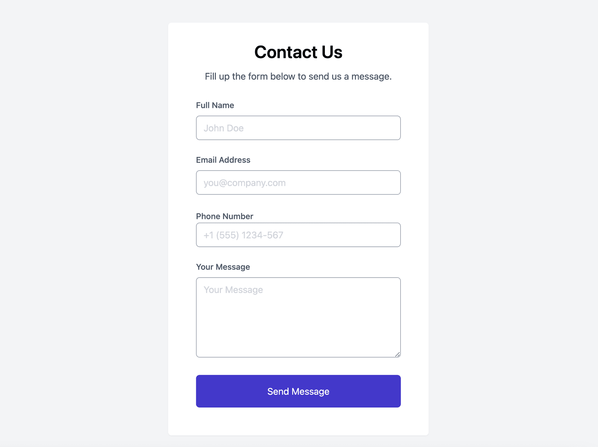 Contact Form Templates - Web3Forms