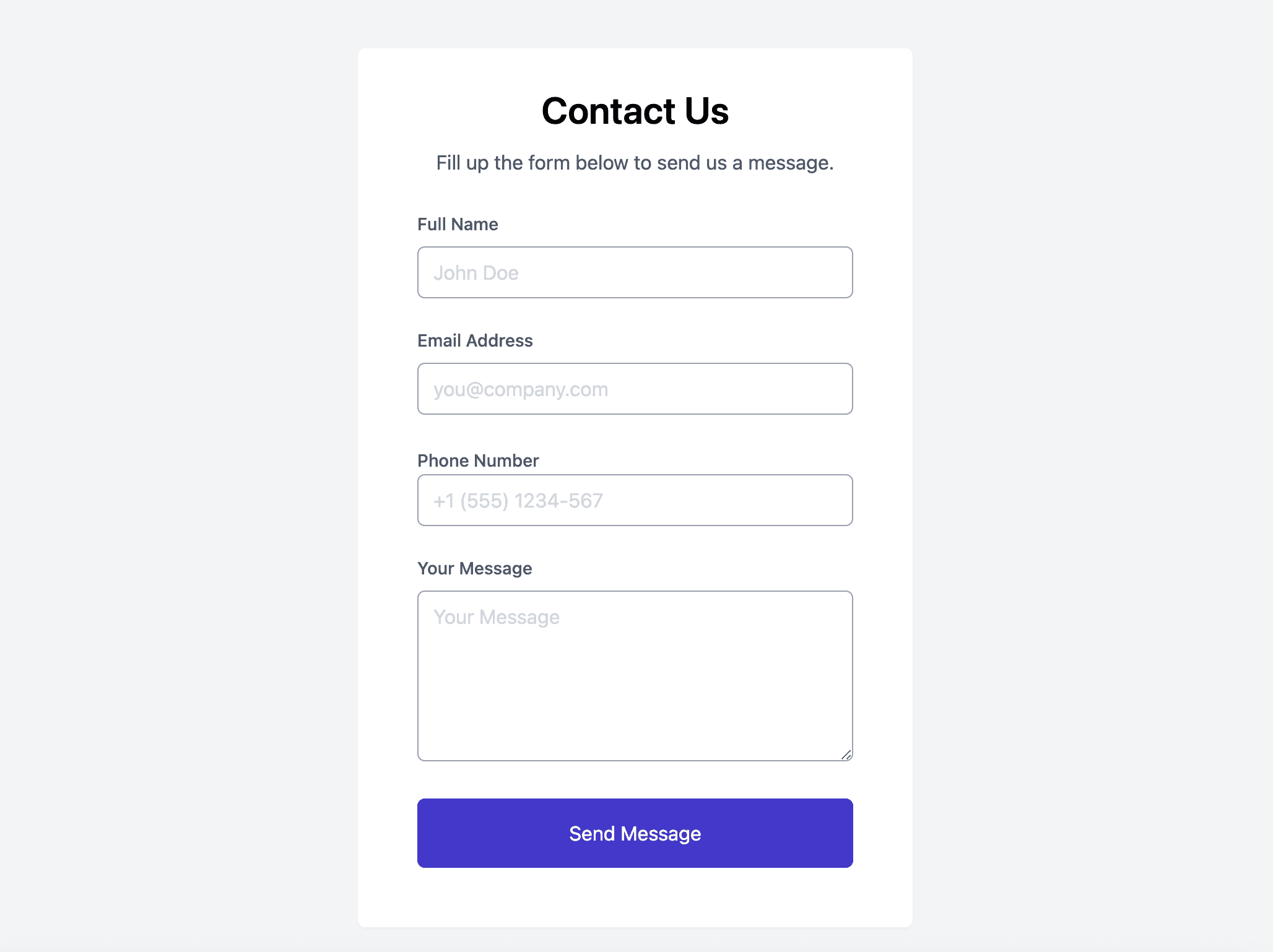   Ajax Contact Form using Javascript