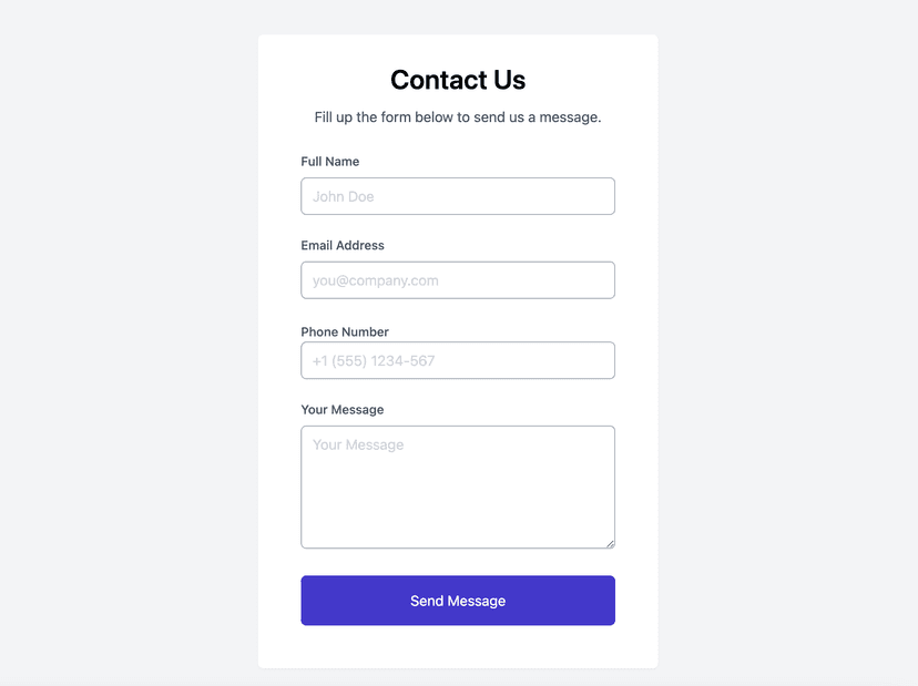 Contact Form Examples - Web3Forms